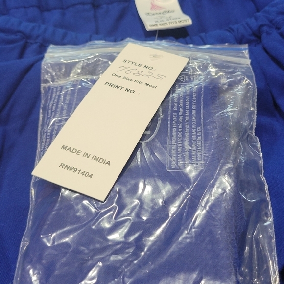 NWT BOUTIQUE Off One Shoulder Royal Blue Midi Ruffled Dress 100 Cotton - Picture 4 of 5